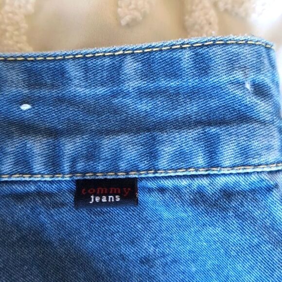 Vintage Tommy Jeans Denim Shorts With Leather Lace Up Ties - Picture 5 of 10